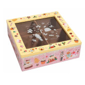 Set 2 cutii ceai Craciun lemn multicolor sticla 18x18x6 cm