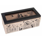 Cutie ceai lemn natur negru 18x8x7 cm