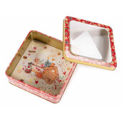 Set 3 cutii Craciun metal multicolor 20.5x20.5x7.5 cm, 17.5x17.5x6.5 cm, 15x15x5.5 cm