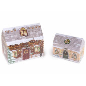 Set 2 cutii decor Craciun 24x14x21.5 cm, 18x10x15 cm