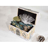 Set 2 cutii decor Craciun 24x14x21.5 cm, 18x10x15 cm