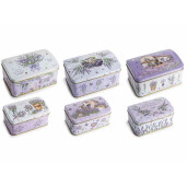 Set 6 cutii depozitare, multicolore metal Lavanda 15,5 x 10 x 8 H, 13 x 8 x 6,5 H