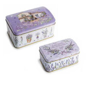 Set 2 cutii depozitare, multicolore metal Lavanda 15,5 x 10 x 8 H, 13 x 8 x 6,5 H
