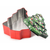Set 3 cutii Craciun metal multicolor 15x18x6.5 cm