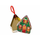 Set 2 cutii Craciun metal multicolor 8.5x4x10.5 cm