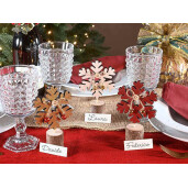 Set 18 decoratiuni Craciun lemn multicolor cm 8,5 x 3,5 x 14 H