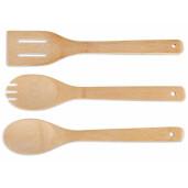 Set 3 ustensile gatit in suport lemn Ø 7 cm x 32 H