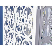 Set 2 felinare metal alb cm 25 x 25 x 87 H, 18 x 18 x 61.5 H