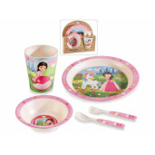 Set hranire bebelusi melamina Printesa cm Ø 21,5, Ø 15,5, 13,5 H, Ø 7.5 x 9,5 H cm