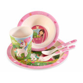 Set hranire bebelusi melamina Printesa cm Ø 21,5, Ø 15,5, 13,5 H, Ø 7.5 x 9,5 H cm