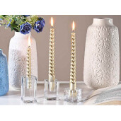 Set 3 suporturi lumanari sticla 4x4x8 cm, 4x4x6 cm, 4x4x4 cm
