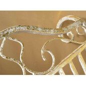 Sanie decorativa fier auriu alb 62x143x92.5 cm
