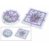 Set 8 suporturi pahare textil multicolor Lavanda cm 12 x 12 H