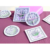 Set 8 suporturi pahare textil multicolor Lavanda cm 12 x 12 H