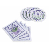Set 8 suporturi pahare textil multicolor Lavanda cm 12 x 12 H