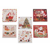 Set 24 suporturi pahare Craciun ceramica multicolora 11x11 cm