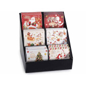 Set 24 suporturi pahare Craciun ceramica multicolora 11x11 cm
