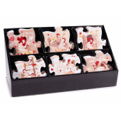 Set 24 suporturi pahare ceramica 11x11 cm