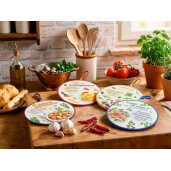 Set 4 suporturi vase fierbinti ceramica multicolora 19,5 x 19,5 x 1,5 H