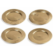 Set 4 farfurii Craciun melamina auriu antichizat 33 cm