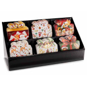 Set 6 suporturi pahare Craciun ceramica multicolora cm 10 x 11 H