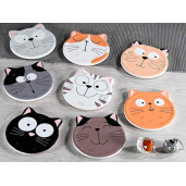 Set 16 suporturi pahare Pisicute ceramica multicolora 10,5x11H