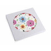 Set 4 suporturi vase fierbinti pluta ceramica multicolora Flori cm 15 x 15 H