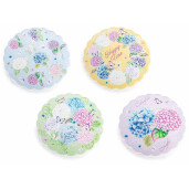 Set 4 suporturi vase fierbinti pluta ceramica multicolora Hortensii Ø 18 cm