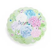 Set 4 suporturi vase fierbinti pluta ceramica multicolora Hortensii Ø 18 cm