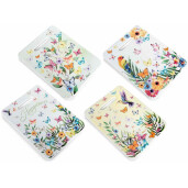 Set 4 suporturi vase fierbinti pluta ceramica multicolora Exotic cm 15 x 20 H
