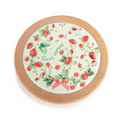 Set 4 suporturi vase fierbinti pluta ceramica multicolora Capsuni Ø 20 cm