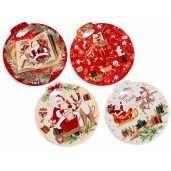 Set 4 suporturi vase fierbinti Craciun ceramica multicolora 20x21 cm