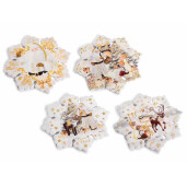 Set 4 suporturi vase fierbinti ceramica multicolora Craciun cm 20 x 20 H