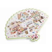 Set 4 suporturi vase fierbinti pluta ceramica multicolora Retro cm 23 x 18 H