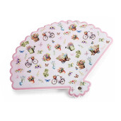 Set 4 suporturi vase fierbinti pluta ceramica multicolora Retro cm 23 x 18 H