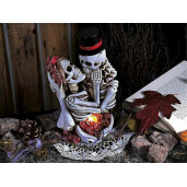 Figurina Halloween Schelet polirasina multicolora cu leduri cm 13,5 x 9 x 21 H