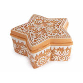 Cutie Craciun ceramica alba maro cm 21 x 20 x 9 H