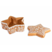 Cutie Craciun ceramica alba maro cm 21 x 20 x 9 H