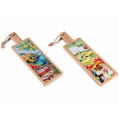 Set 2 platouri servire lemn ceramica cm 12,5 x 41,5 H