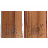 Set 2 platouri servire lemn maro 15,5 x 42 H, 14,5 x 35 H