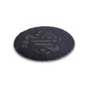 Set 3 platouri servire, tocator ardezie neagra  Ø 30 cm