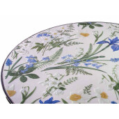 Set mobilier gradina masa 2 scaune fier ceramica Flowers Ø 60 cm x 70 H, 38 x 52,5 x 88 H
