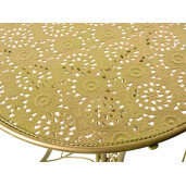 Set mobilier gradina masa si 2 scaune fier auriu verde 60x71 cm, 41.5x46x94 cm
