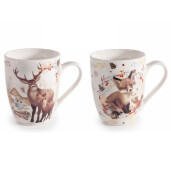 Set 8 cani Craciun portelan multicolor Ø 8 x 10,5 H, 300 ml