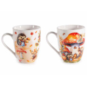 Set 2 cani portelan in cutii cadou Autumn Ø 8 cm x 10,5 H, 300 ml