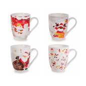 Set 8 cani Craciun portelan Ø 8 x 10,5 H, 300 ml