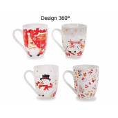 Set 8 cani Craciun portelan Ø 8 x 10,5 H, 300 ml