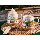 Set 4 cani Craciun portelan multicolor  Ø 11 cm x 11 H, 500 ml