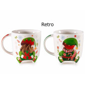 Set 8 cani Craciun portelan 9x9.5 cm, 350 ml