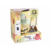 Cana ceai cu infuzor, portelan multicolor in cutie cadou Lamai Ø 8,5 cm x 13,5 H, 450 ml